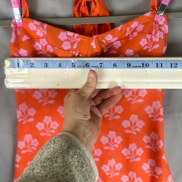 NWT Free People Printed Got Glam Slip Midi Dress XS Coral Orange Pink Floral - Picture 5 of 10